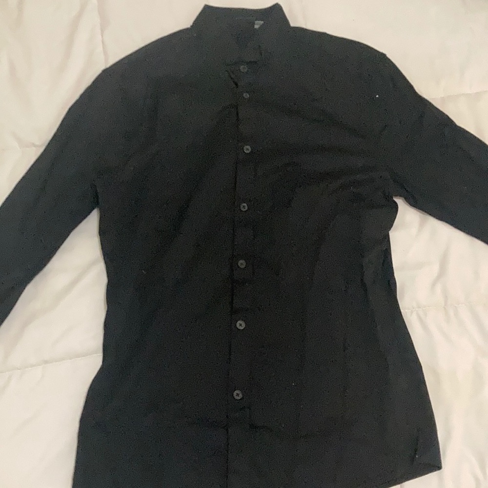 ASOS bowtie neck black button down